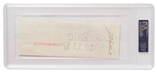 Orville Wright Check Signed -- Encapsulated by PSA/DNA with Signature Graded 9 Mint