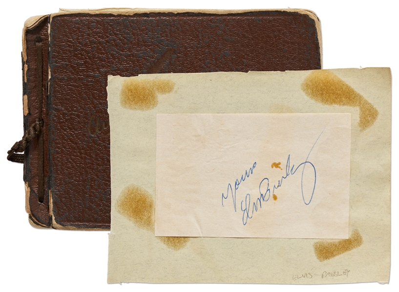 Over 150 Autographs of Music, Movie & Sports Stars -- Includes Signatures of Elvis Presley, Orson Welles, Nat King Cole, John Wayne, Boris Karloff, Fats Waller, Edward G. Robinson, Lou Costello & More