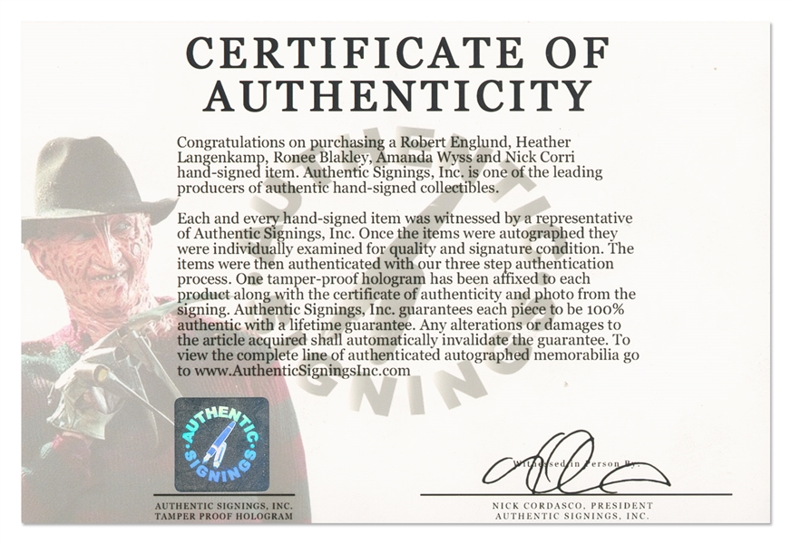 ''Nightmare on Elm Street'' Cast-Signed Freddy Krueger Fedora -- Includes Signature of Freddy Himself, Robert Englund