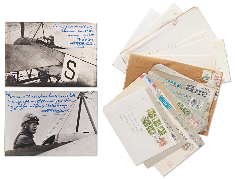 Large Archive from Erik Hildesheim, One of the Early 20th Century Aviation Pioneers -- Includes 2 Signed Photos, 11 Autograph Letters Signed & 12 Typed Letters Signed