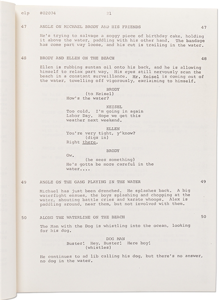 ''JAWS'' Script from 1974 -- Revised Final Draft Screenplay Runs 123pp. Plus 96pp. of Storyboards