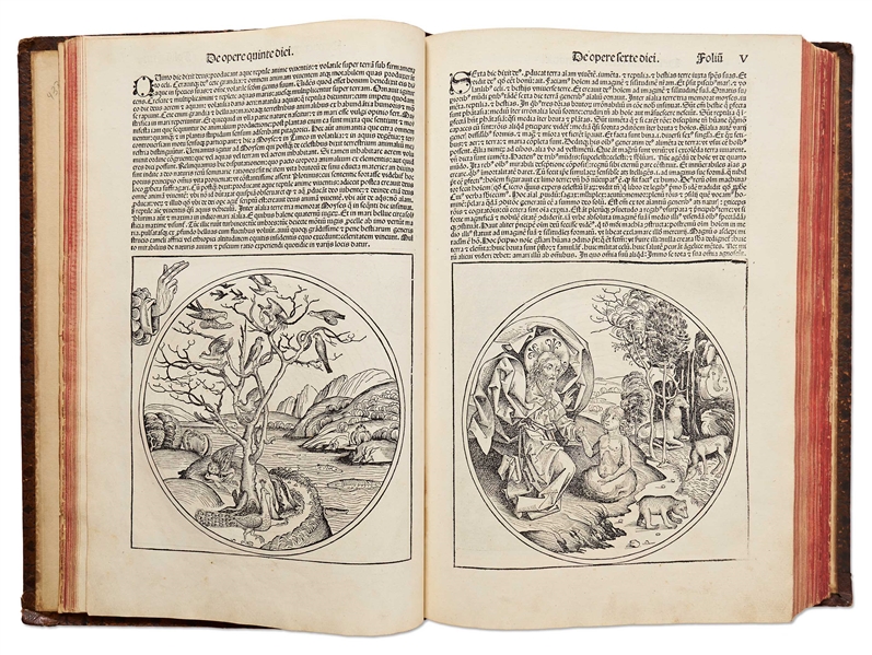 Rare 1493 First Edition of ''Nuremberg Chronicle'', the Illustrated High Point of Printing in the Age of Incunable -- Complete with 1,809 Woodcuts