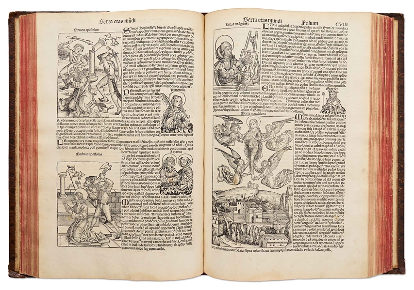 Rare 1493 First Edition of ''Nuremberg Chronicle'', the Illustrated High Point of Printing in the Age of Incunable -- Complete with 1,809 Woodcuts