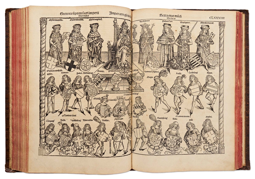 Rare 1493 First Edition of ''Nuremberg Chronicle'', the Illustrated High Point of Printing in the Age of Incunable -- Complete with 1,809 Woodcuts
