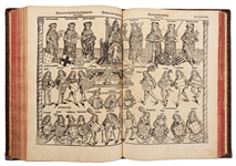 Rare 1493 First Edition of ''Nuremberg Chronicle'', the Illustrated High Point of Printing in the Age of Incunable -- Complete with 1,809 Woodcuts