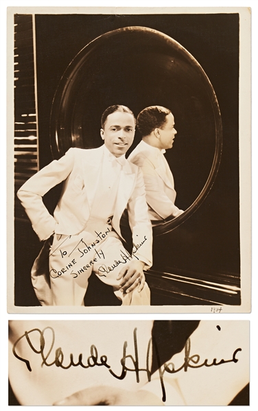 Rare Signed Photo of 1930s Jazz Musician Claude Hopkins -- 8'' x 10''