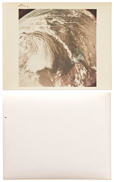 Lot of 10 Original NASA Red-Number Photos, All with ''A Kodak Paper'' on Verso -- Includes First Image Taken by a Human of the Whole Earth, First U.S. Spacewalk, View of the Moon During Apollo 8, Etc.