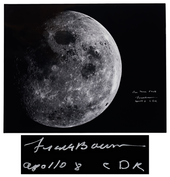 Frank Borman Signed 20'' x 16'' Photo of the Round Moon from Apollo 8