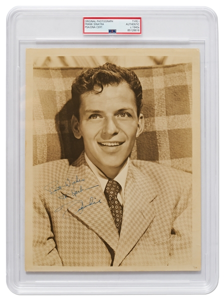 Frank Sinatra Signed 8'' x 10'' Photo -- Encapsulated by PSA/DNA as Type I Photo, Circa 1940s -- Also With Roger Epperson COA