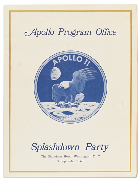 Apollo 11 Splashdown Party Program -- Dated 9 September 1969 With the Apollo 11 Astronauts in Attendance