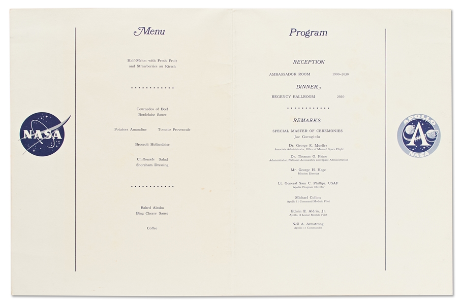 Apollo 11 Splashdown Party Program -- Dated 9 September 1969 With the Apollo 11 Astronauts in Attendance
