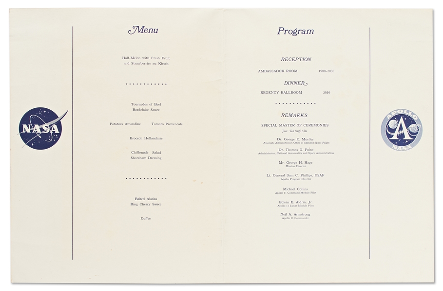 Apollo 11 Splashdown Party Program -- Dated 9 September 1969 With the Apollo 11 Astronauts in Attendance