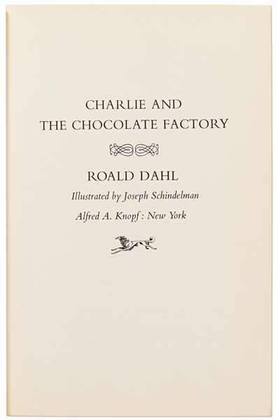 Roald Dahl Signed First Edition of ''Charlie and the Chocolate Factory'' -- Without Inscription