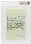 Barack Obama Souvenir Signed Copy of His Birth Certificate -- With Beckett Encapsulation