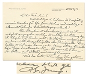 Carl Jung Autograph Letter Signed -- Jung Counsels His Mentee on a Difficult Situation, Advising Her to ...Endure it as much as possible, or else do something incorrect...