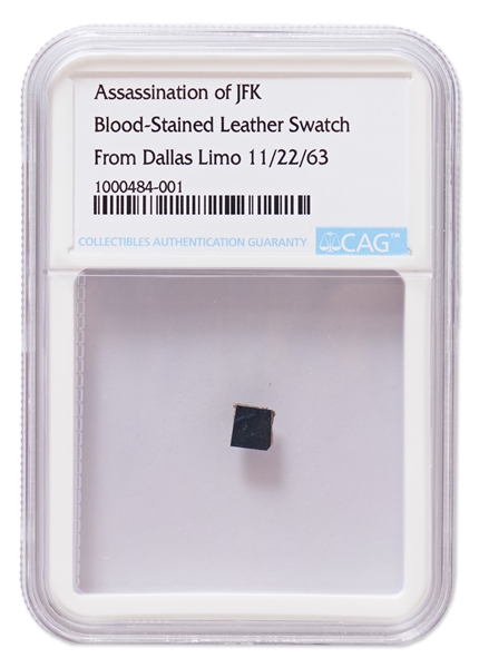 John F. Kennedy Assassination Limousine Leather Swatch -- CAG Encapsulated