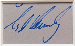 The Kennedy Family Signed Display Showing JFK Jr. Saluting His Father's Casket -- Signed by Jackie, Caroline, John Jr., Ted and Bobby Kennedy -- With PSA/DNA COAs for All, Measures 21.75'' x 31.75''