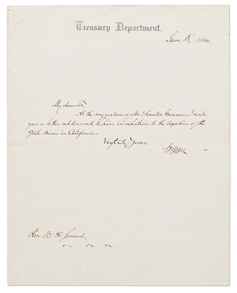 Signatures of President Abraham Lincoln's Cabinet -- All Seven Signed During the Civil War as Cabinet Secretaries