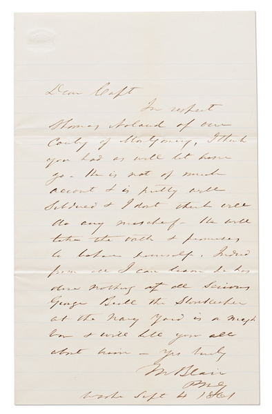 Signatures of President Abraham Lincoln's Cabinet -- All Seven Signed During the Civil War as Cabinet Secretaries