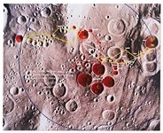 Fred Haise Signed 20'' x 16'' Lunar Photo of the Proposed EVA Route for Apollo 13