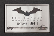 Robert Pattinson Signed Limited Edition Batman Batarang -- From Pattinson's Portrayal of the Iconic Superhero in ''The Batman''