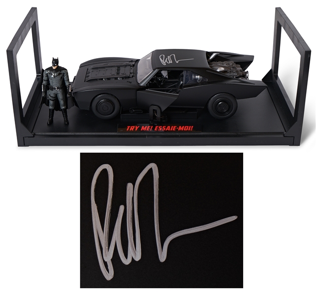 Robert Pattinson Signed Die-Cast Batmobile from ''The Batman''