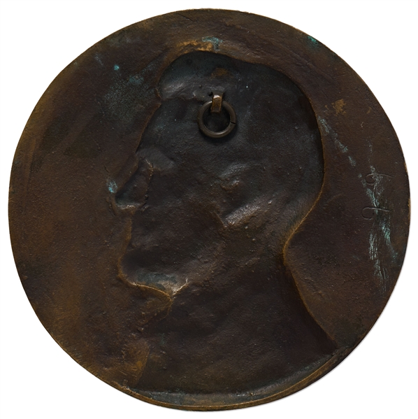 Abraham Lincoln Bronze Plaque, Circa 1909 Depicting Lincoln in the Pose Used for the Lincoln Cent