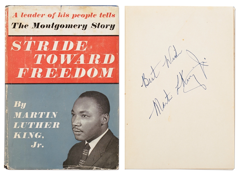 Martin Luther King Signed Copy of Stride Toward Freedom -- Bold Signature Without Inscription -- With JSA COA