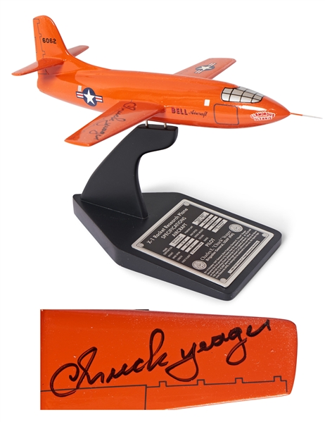 Chuck Yeager Signed Bell X-1 Model Airplane -- The Plane Yeager Piloted When He Broke the Sound Barrier in 1947