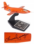 Chuck Yeager Signed Bell X-1 Model Airplane -- The Plane Yeager Piloted When He Broke the Sound Barrier in 1947
