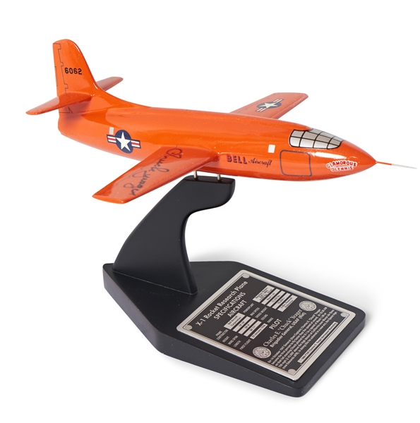 Chuck Yeager Signed Bell X-1 Model Airplane -- The Plane Yeager Piloted When He Broke the Sound Barrier in 1947