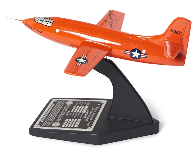 Chuck Yeager Signed Bell X-1 Model Airplane -- The Plane Yeager Piloted When He Broke the Sound Barrier in 1947