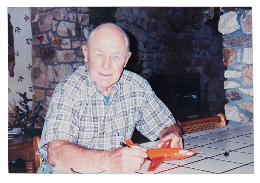 Chuck Yeager Signed Bell X-1 Model Airplane -- The Plane Yeager Piloted When He Broke the Sound Barrier in 1947