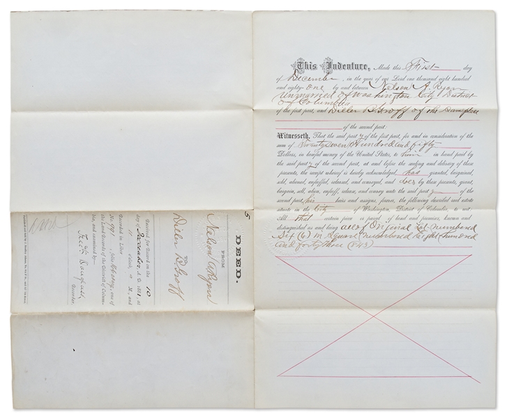 Frederick Douglass Document Signed as Recorder of Deeds