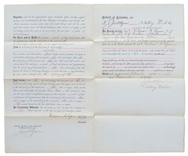 Frederick Douglass Document Signed as Recorder of Deeds