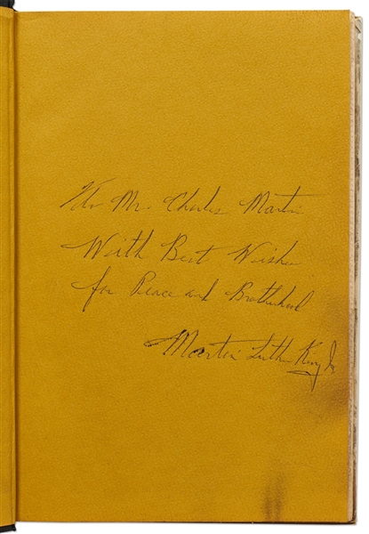Martin Luther King Signed First Edition, First Printing of ''Where Do We Go From Here: Chaos or Community?'' -- ''...With Best Wishes for Peace and Brotherhood...''