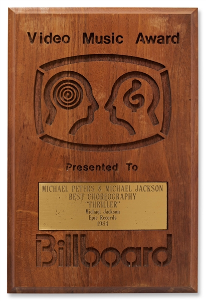Michael Jackson & Michael Peters 1984 Billboard Award for Thriller