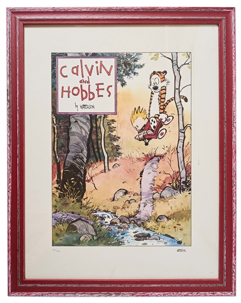 Bill Watterson Signed Limited Edition Lithograph of Calvin and Hobbes from 1992