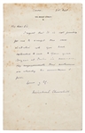 Winston Churchill Autograph Letter Signed as a Young Man, Circa 1903