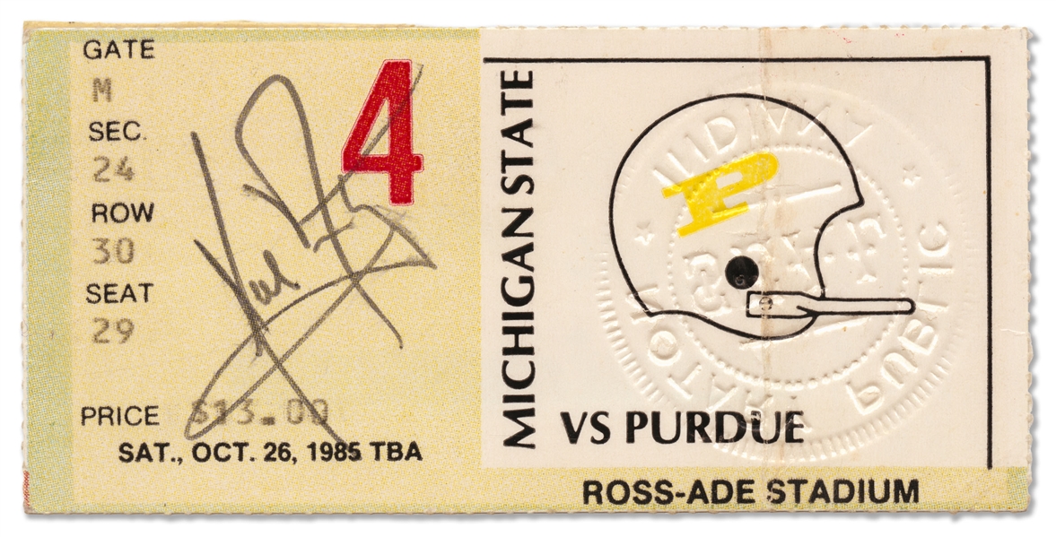 Neil Armstrong Signed Football Ticket for a Purdue-Michigan State Game -- With Zarelli COA