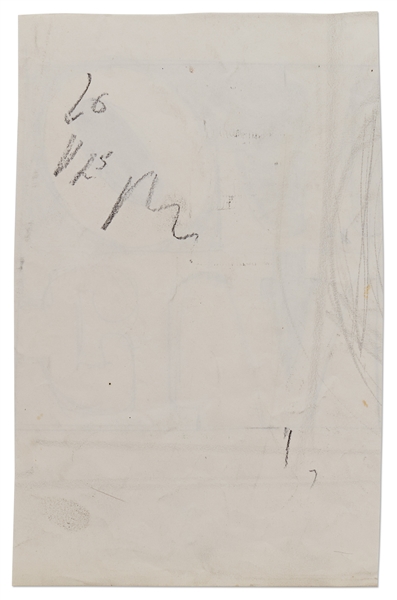 Robert Indiana Signed ''LOVE'' Sketch Measuring Over 6'' x 9''