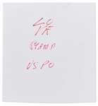 Robert Indiana Signed LOVE Sketch for the U.S Post Office Stamp