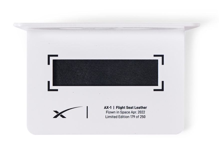 Axiom-1 Flown Flight Seat Leather from the SpaceX Dragon Spacecraft -- One of 250 in the Limited Edition