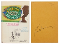 Roald Dahl Signed First Edition of Charlie and the Chocolate Factory -- Dahl Writes LOVE Within His Name