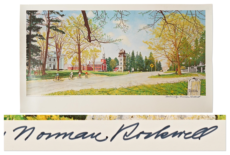 Norman Rockwell Signed Lithograph of His Springtime on Stockbridge