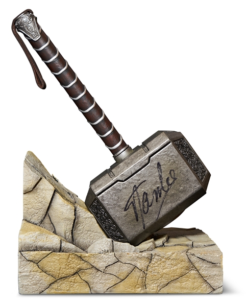 Stan Lee Signed Limited Edition ''Thor'' Mjolnir Hammer -- Box Also Signed by Stan Lee, with PSA/DNA COAs for Each Signature