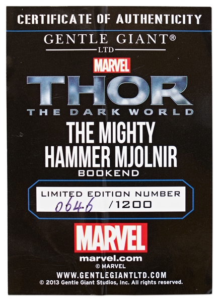 Stan Lee Signed Limited Edition ''Thor'' Mjolnir Hammer -- Box Also Signed by Stan Lee, with PSA/DNA COAs for Each Signature