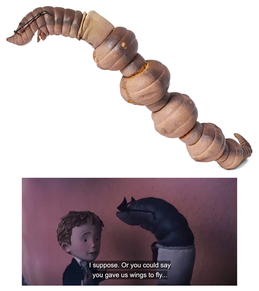''James and the Giant Peach'' Screen-Used Earthworm Puppet with Animator's COA