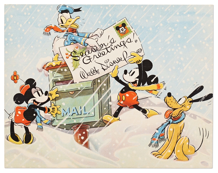 Original 1936 Walt Disney Productions Christmas Card