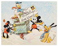 Original 1936 Walt Disney Productions Christmas Card